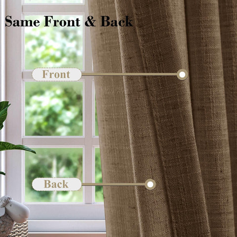 1908 Linen Blend Breathable & Natural Curtain Tab Top - Cololeaf -- #1 Beige White