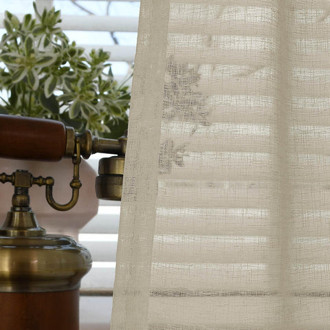 B01 Linen Textured Airy Sheer Curtain Grommet - Cololeaf -- #30 Light Grey