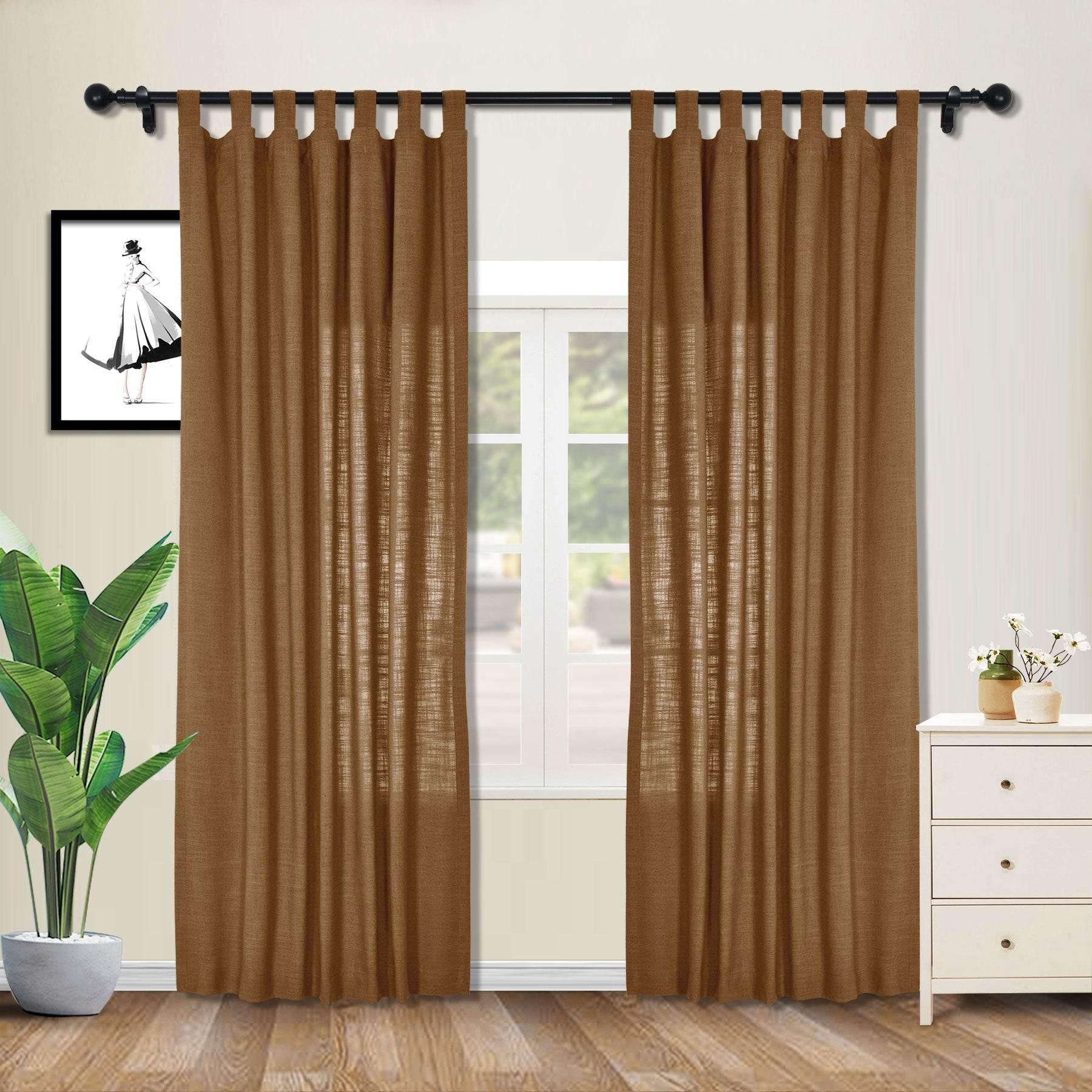 1908 Linen Blend Breathable & Natural Curtain Tab Top - Cololeaf -- #1 Beige White