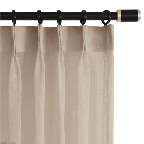 B01 Linen Textured Airy Sheer Curtain Pinch Pleat - Cololeaf -- #30 Light Grey