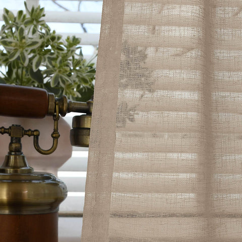 B01 Linen Textured Airy Sheer Curtain Pinch Pleat - Cololeaf -- #30 Light Grey