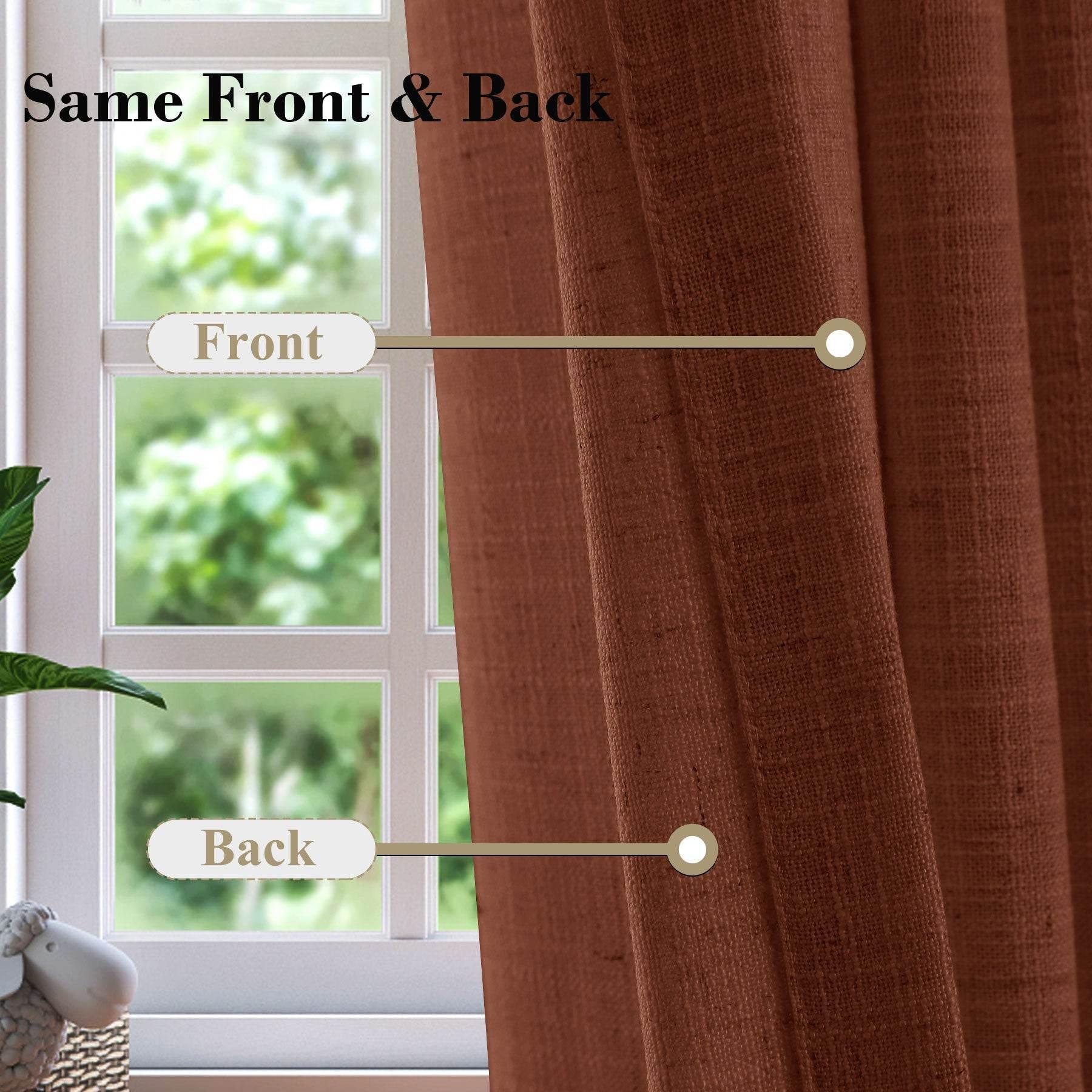 1908 Linen Blend Breathable & Natural Curtain Tab Top - Cololeaf -- #1 Beige White