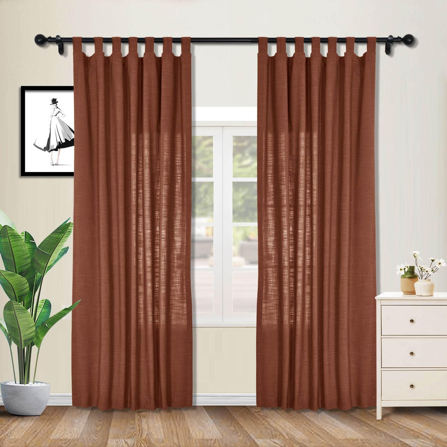 1908 Linen Blend Breathable & Natural Curtain Tab Top - Cololeaf -- #1 Beige White