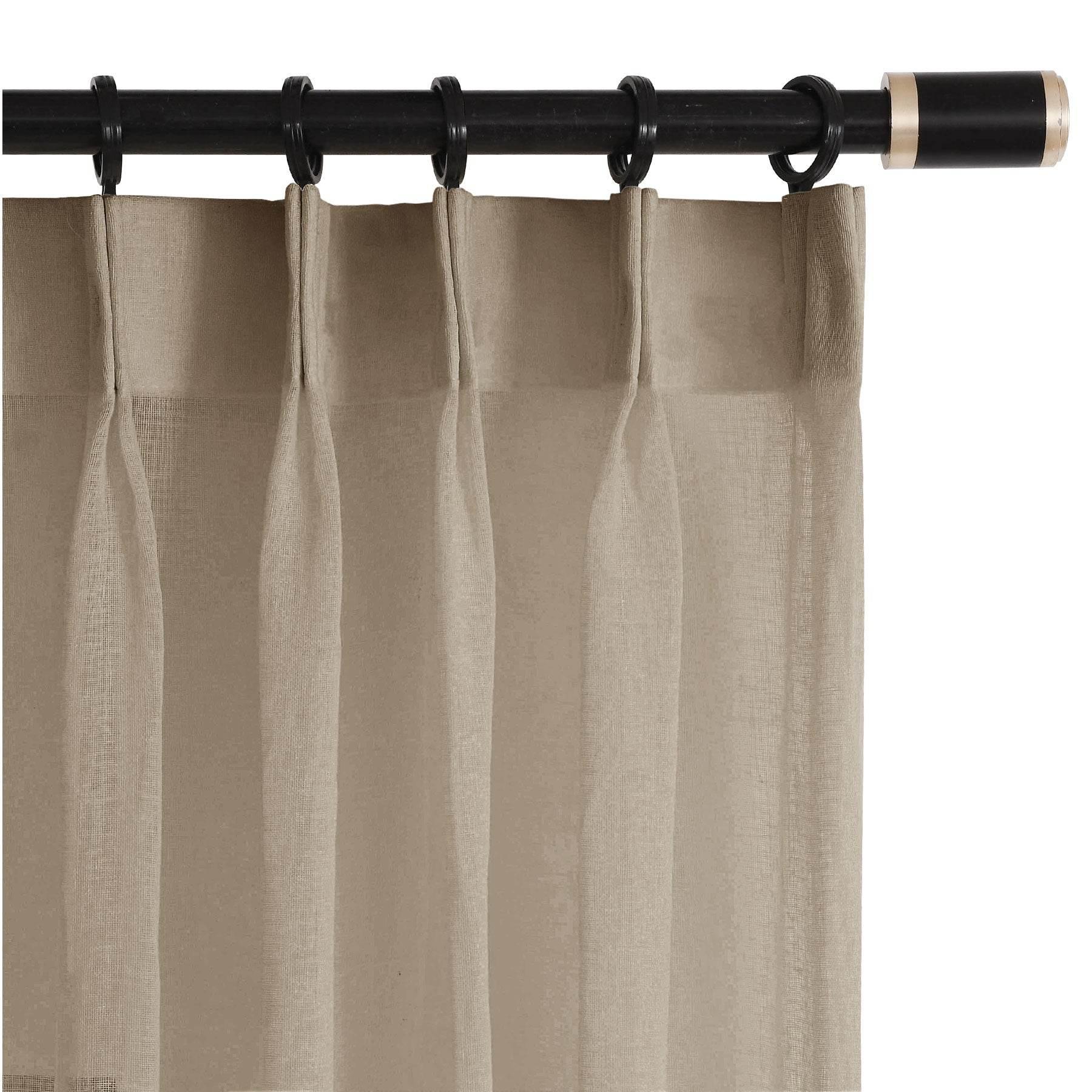 B01 Linen Textured Airy Sheer Curtain Pinch Pleat - Cololeaf -- #30 Light Grey