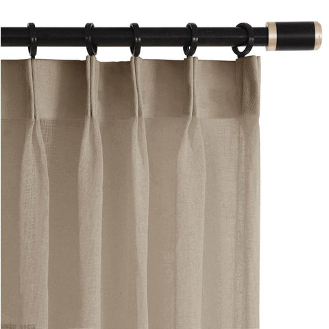 B01 Linen Textured Airy Sheer Curtain Pinch Pleat - Cololeaf -- #30 Light Grey