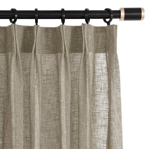 B01 Linen Textured Airy Sheer Curtain Pinch Pleat - Cololeaf -- #30 Light Grey