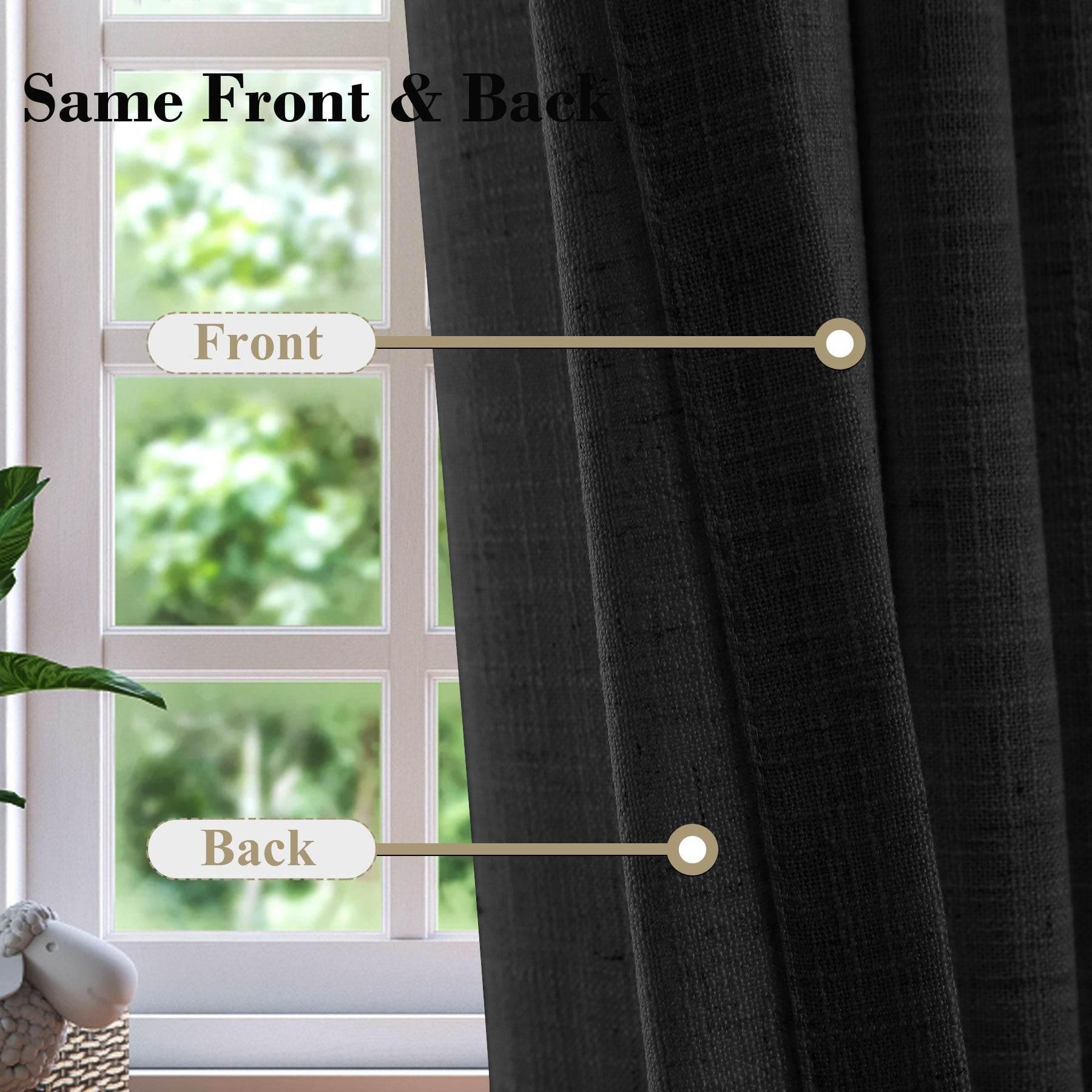 1908 Linen Blend Breathable & Natural Curtain Tab Top - Cololeaf -- #1 Beige White