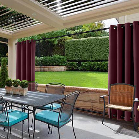 Rose Outdoor Curtains Waterproof Thermal Insulated Blackout Grommets At The Top and Bottom 1 Panel