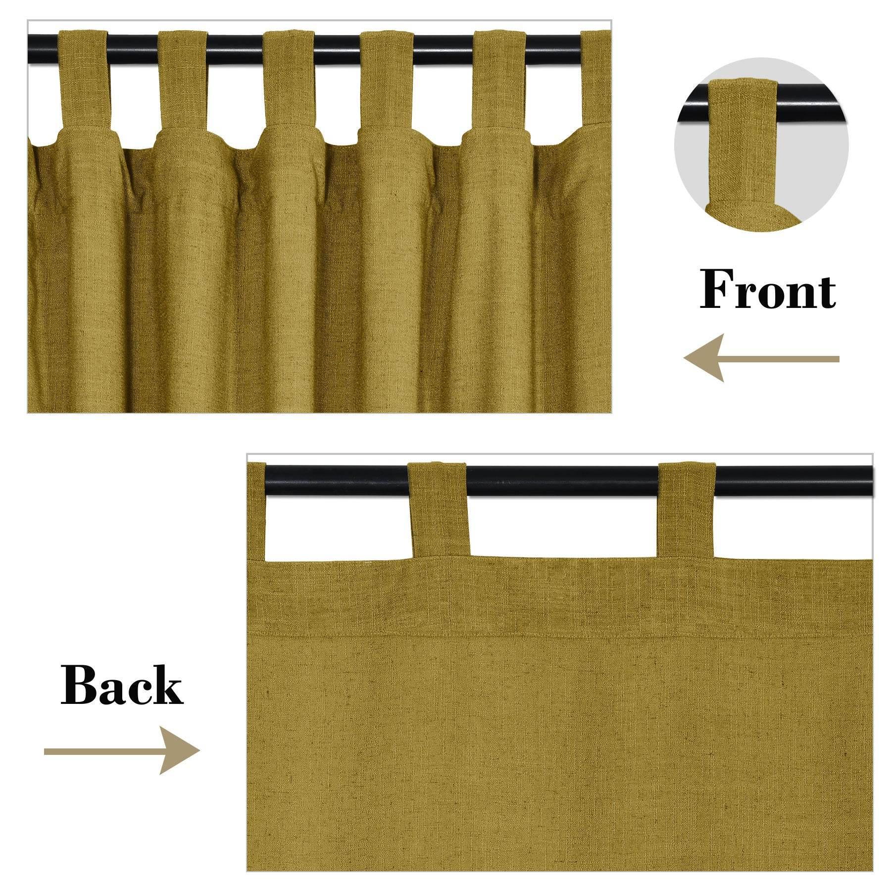 1908 Linen Blend Breathable & Natural Curtain Tab Top - Cololeaf -- #1 Beige White