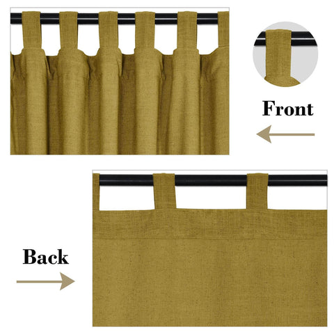 1908 Linen Blend Breathable & Natural Curtain Tab Top - Cololeaf -- #1 Beige White