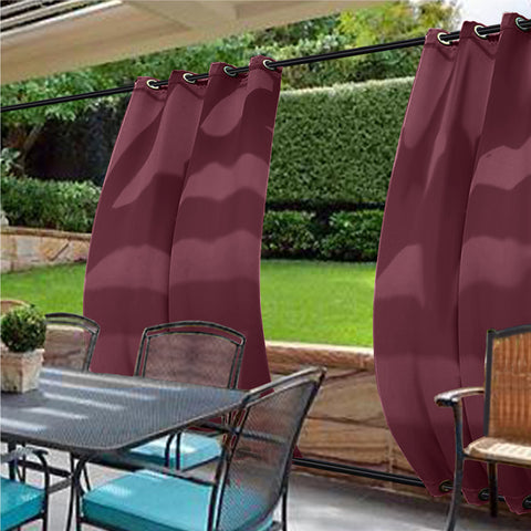 Rose Outdoor Curtains Waterproof Thermal Insulated Blackout Grommets At The Top and Bottom 1 Panel