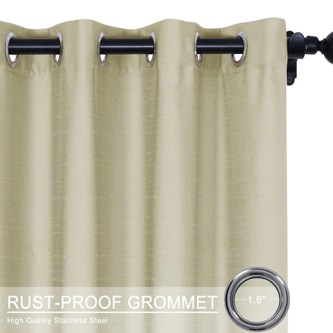 Thalia Linen Blend Outdoor Curtain Custom Made 1 Panel