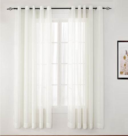 HN906 Semi-Sheer For Outdoor Indoor Living Room Bedroom Hotel Nickle Grommet 1 Panel
