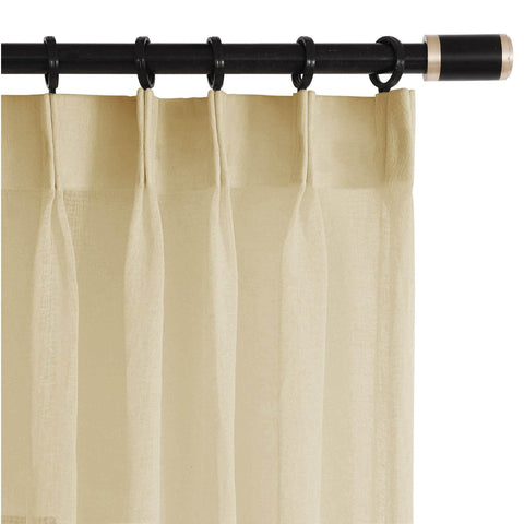 B01 Linen Textured Airy Sheer Curtain Pinch Pleat - Cololeaf -- #30 Light Grey