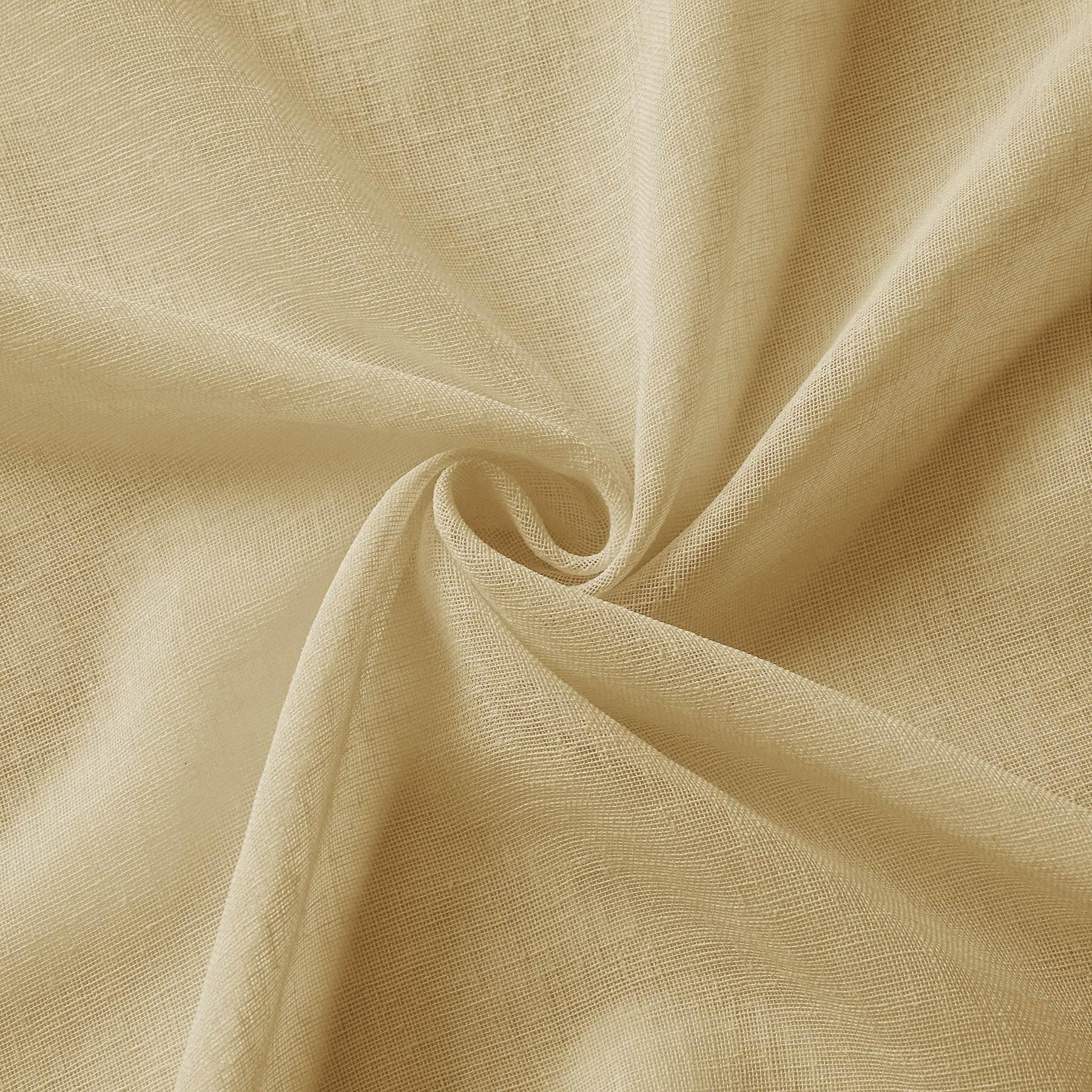 B01 Linen Textured Airy Sheer Curtain Grommet - Cololeaf -- #4 Khaki