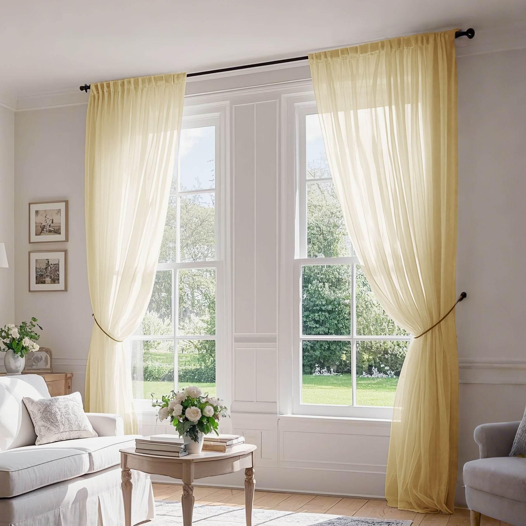 B01 Linen Textured Airy Sheer Curtain Pinch Pleat - Cololeaf -- #30 Light Grey