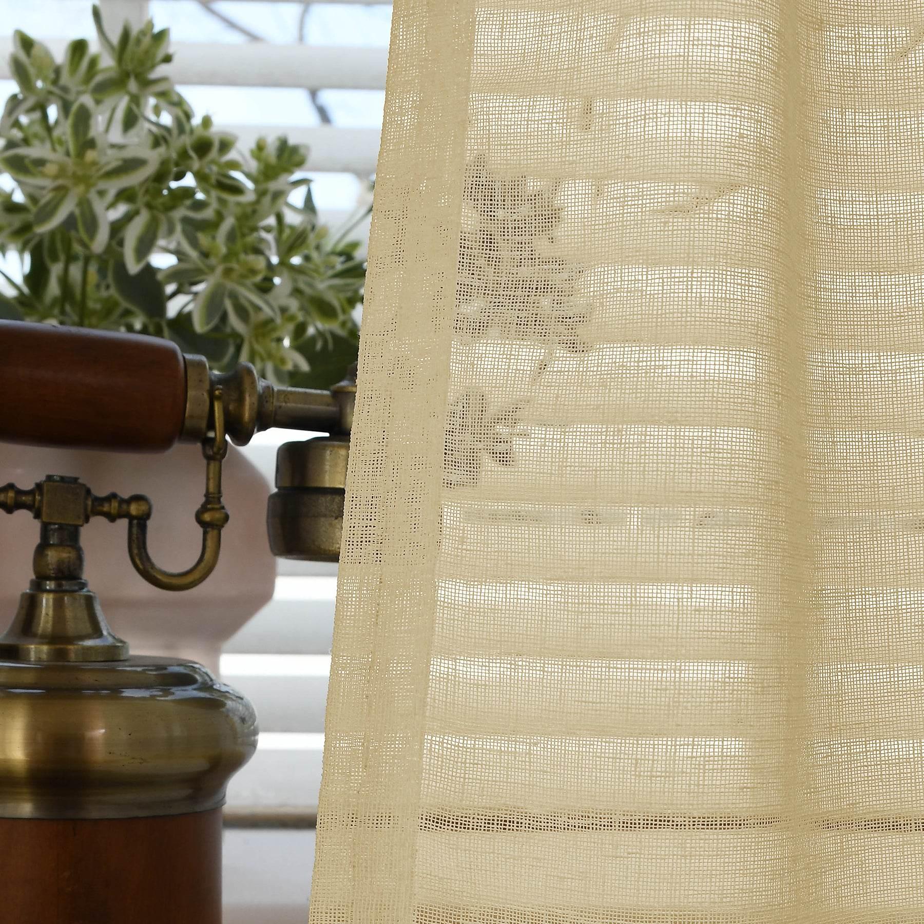 B01 Linen Textured Airy Sheer Curtain Grommet - Cololeaf -- #30 Light Grey
