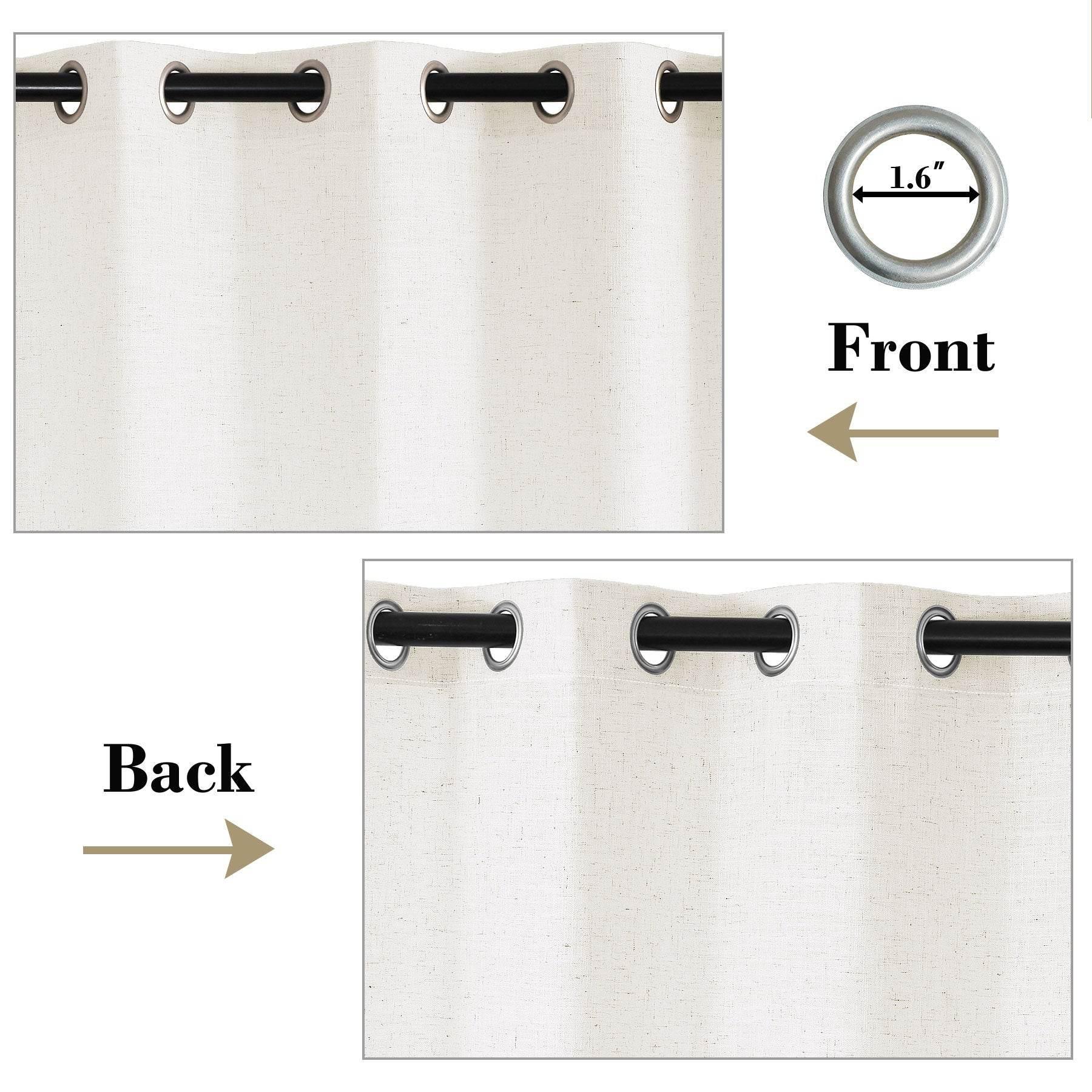 1908 Linen Blend Breathable & Natural Curtain Nickle Grommet - Cololeaf -- #1 Beige White
