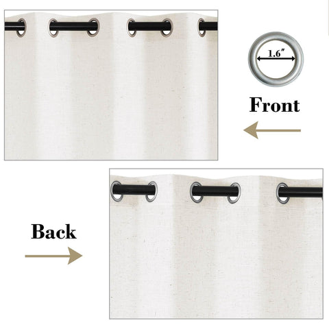1908 Linen Blend Breathable & Natural Curtain Nickle Grommet - Cololeaf -- #1 Beige White