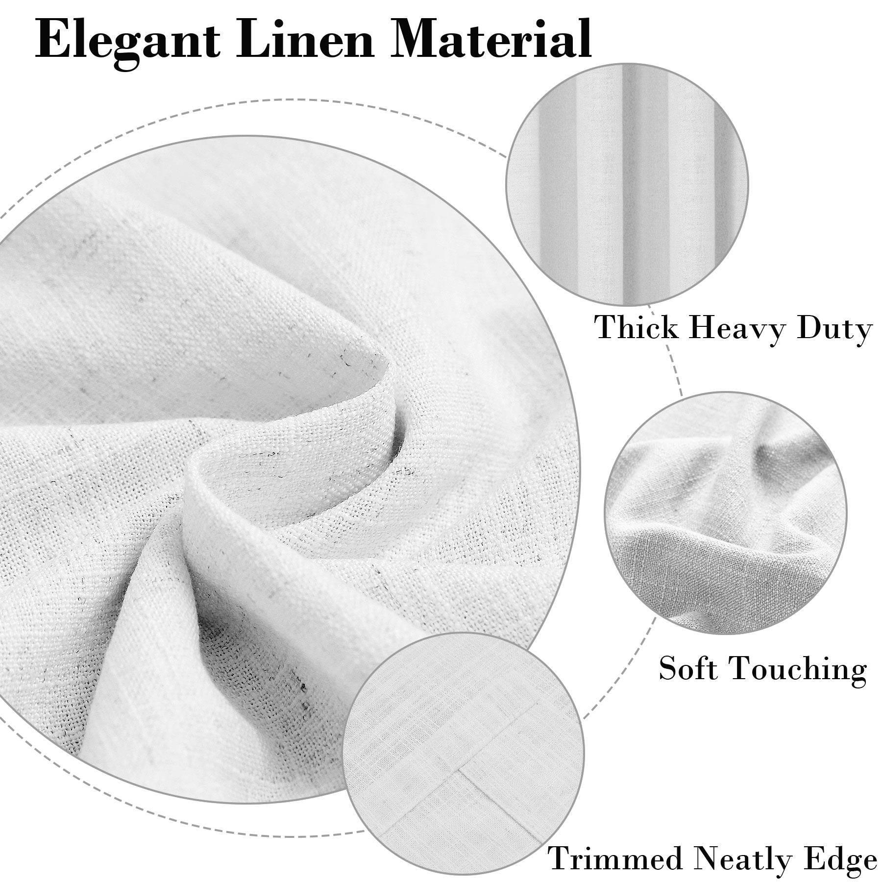 1908 Linen Blend Breathable & Natural Curtain Nickle Grommet - Cololeaf -- #1 Beige White