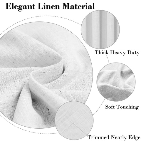 1908 Linen Blend Breathable & Natural Curtain Nickle Grommet - Cololeaf -- #1 Beige White