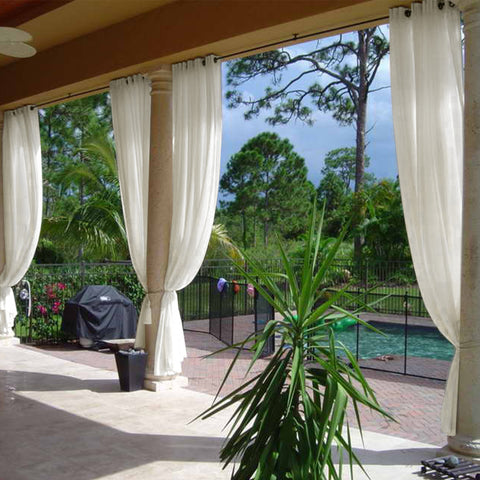 HN906 Semi-Sheer For Outdoor Indoor Living Room Bedroom Hotel Nickle Grommet 1 Panel