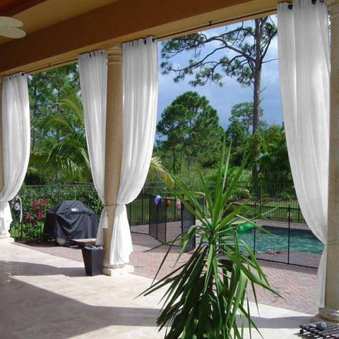 HN906 Semi-Sheer For Outdoor Indoor Living Room Bedroom Hotel Nickle Grommet 1 Panel