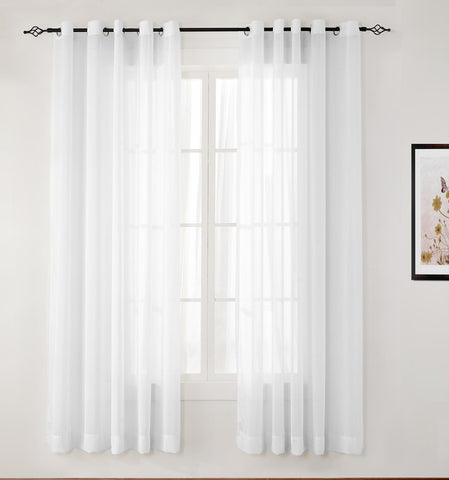 HN906 Semi-Sheer For Outdoor Indoor Living Room Bedroom Hotel Nickle Grommet 1 Panel