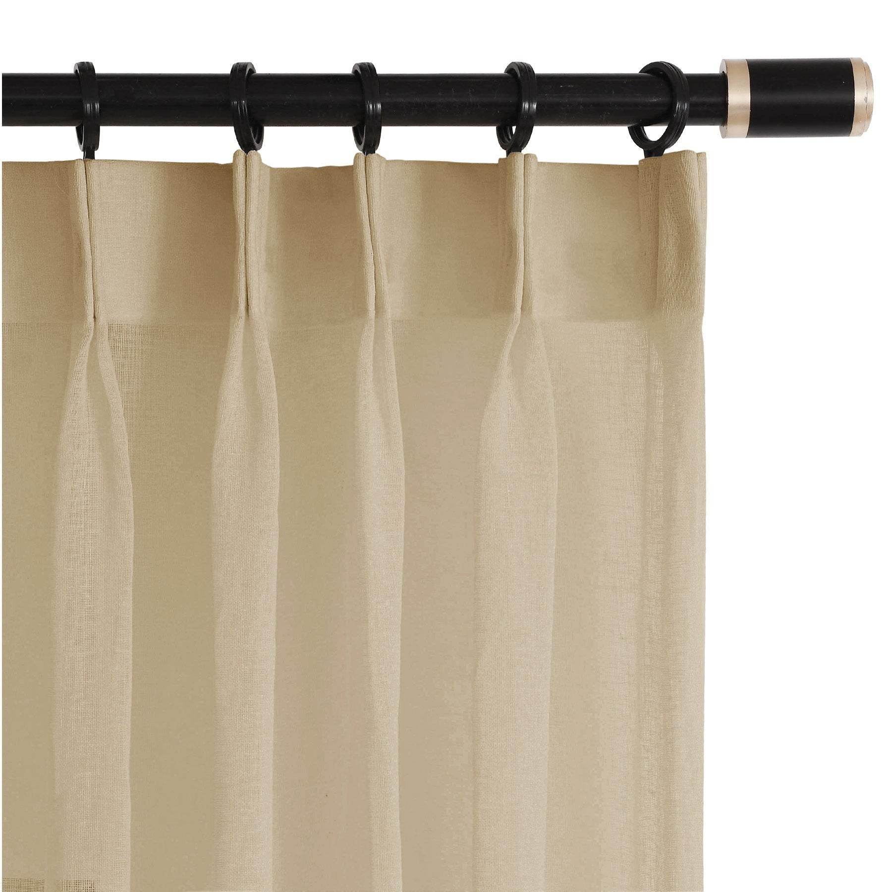 B01 Linen Textured Airy Sheer Curtain Pinch Pleat - Cololeaf -- #30 Light Grey