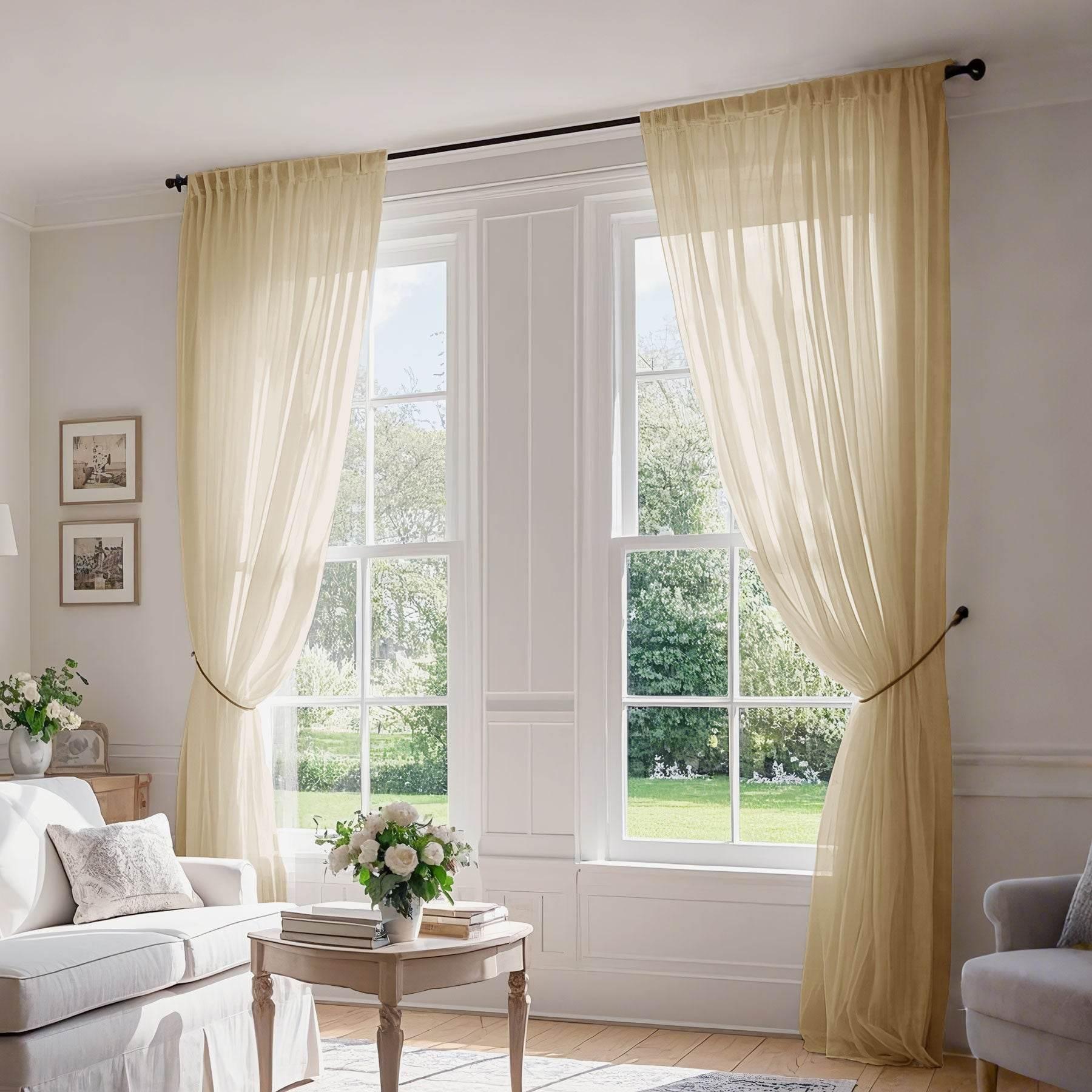 B01 Linen Textured Airy Sheer Curtain Pinch Pleat - Cololeaf -- #30 Light Grey