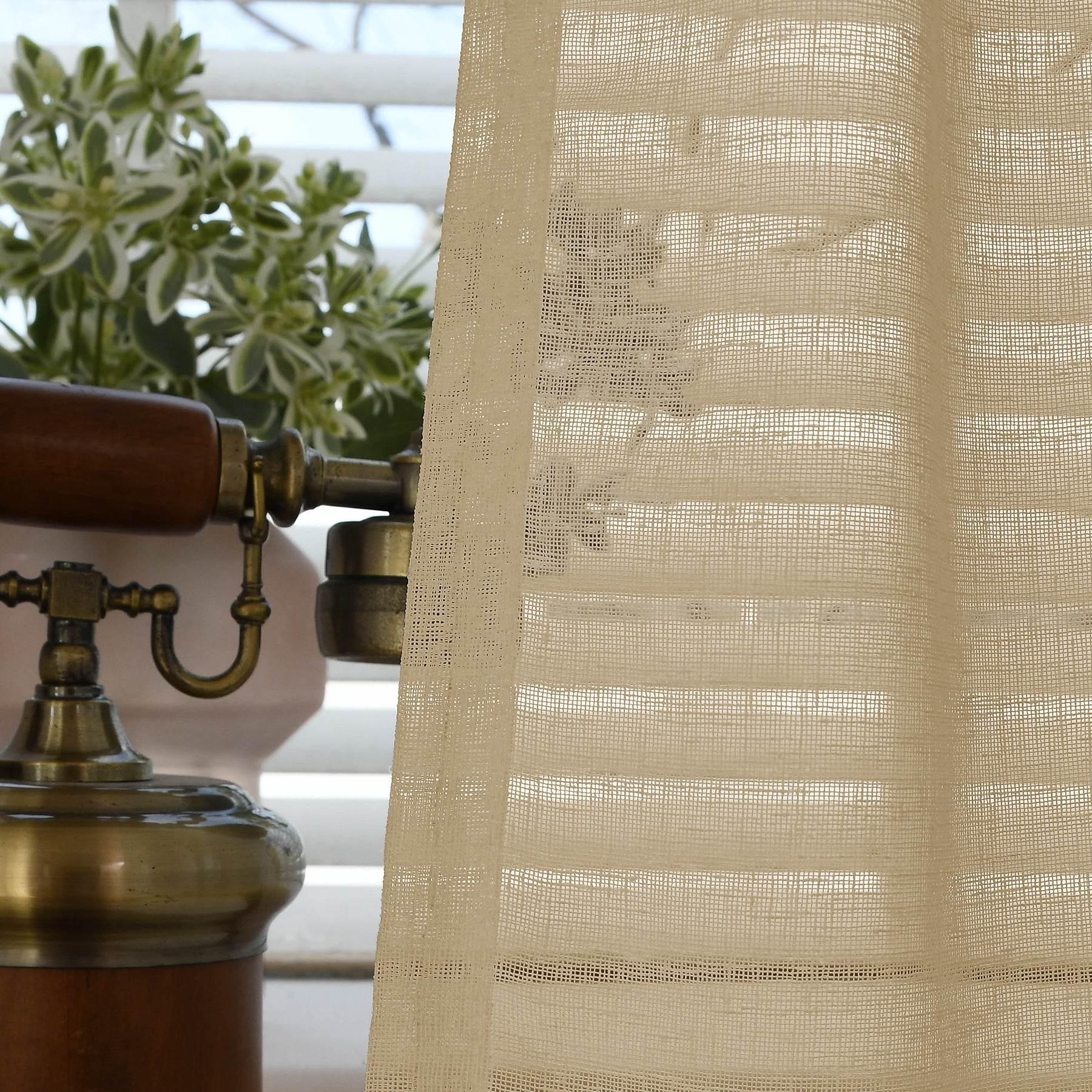 B01 Linen Textured Airy Sheer Curtain Grommet - Cololeaf -- #30 Light Grey