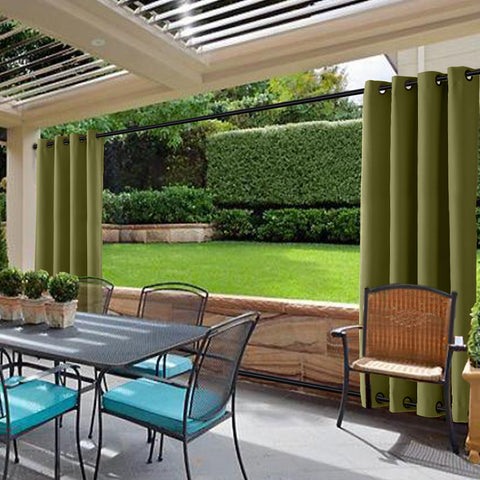 Rose Outdoor Curtains Waterproof Thermal Insulated Blackout Grommets At The Top and Bottom 1 Panel