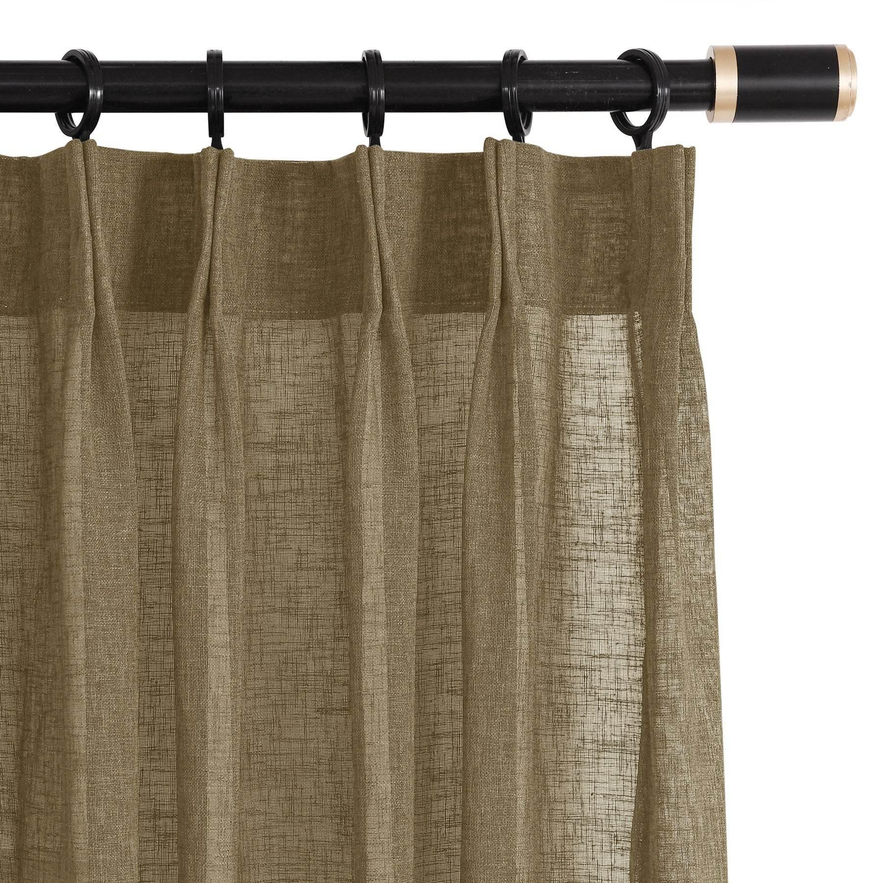 B01 Linen Textured Airy Sheer Curtain Pinch Pleat - Cololeaf -- #30 Light Grey