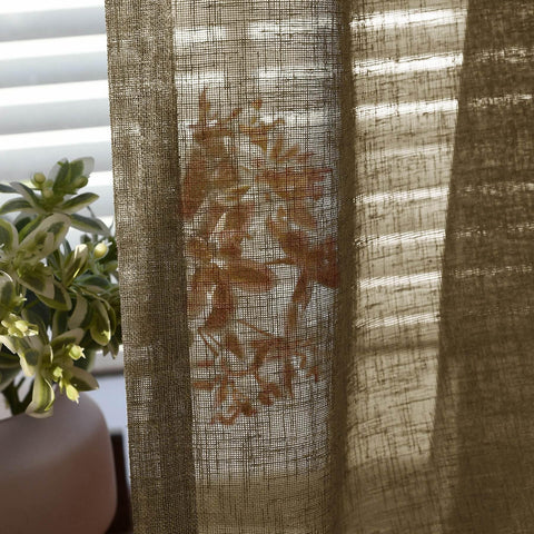 B01 Linen Textured Airy Sheer Curtain Pinch Pleat - Cololeaf -- #30 Light Grey