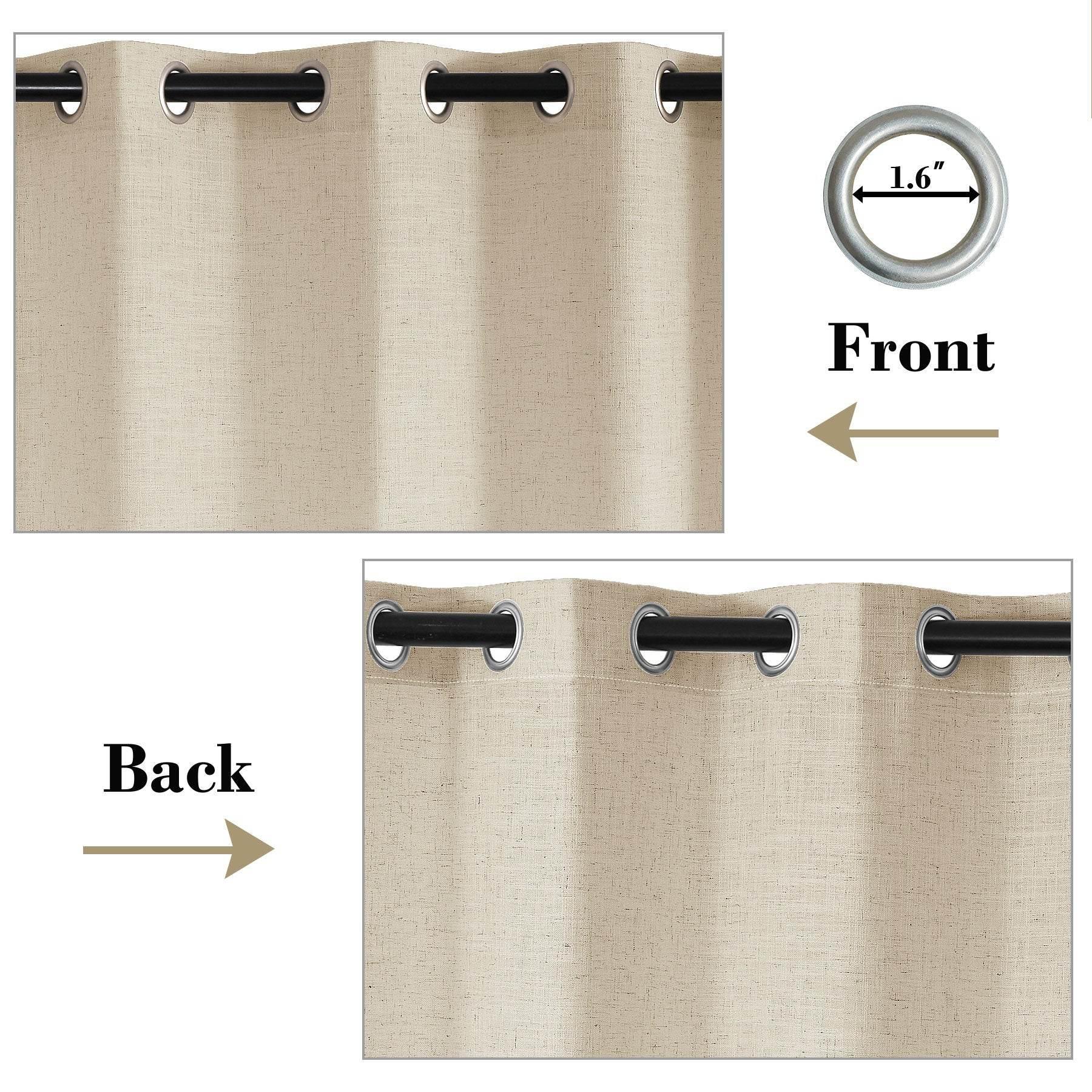 1908 Linen Blend Breathable & Natural Curtain Nickle Grommet - Cololeaf -- #1 Beige White