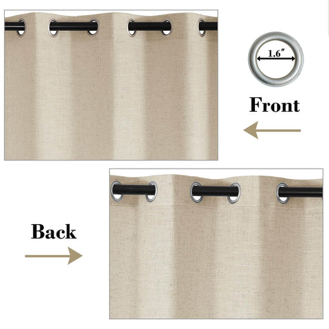 1908 Linen Blend Breathable & Natural Curtain Nickle Grommet - Cololeaf -- #1 Beige White