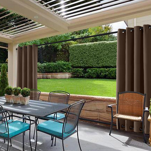 Rose Outdoor Curtains Waterproof Thermal Insulated Blackout Grommets At The Top and Bottom 1 Panel