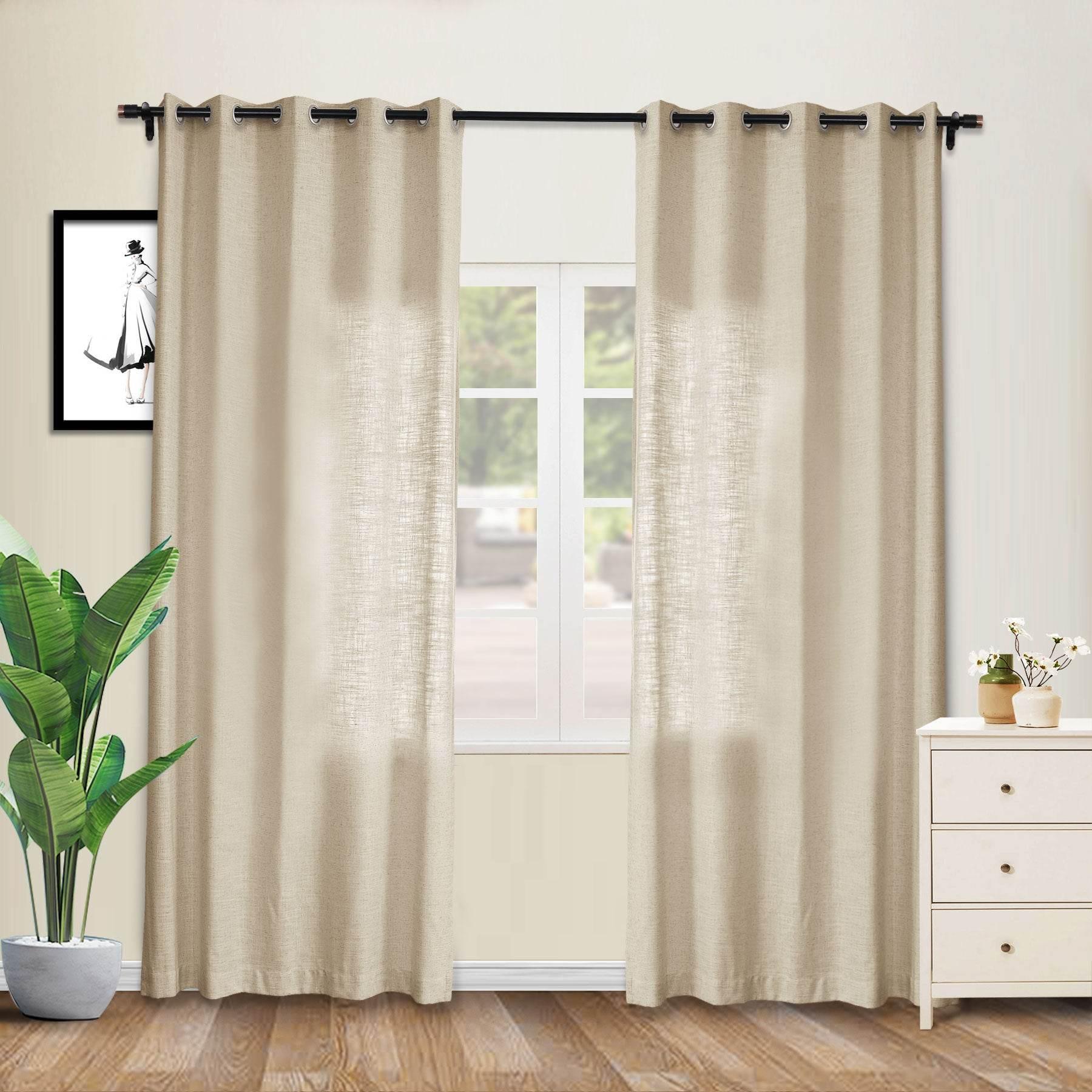 1908 Linen Blend Breathable & Natural Curtain Nickle Grommet - Cololeaf -- #1 Beige White