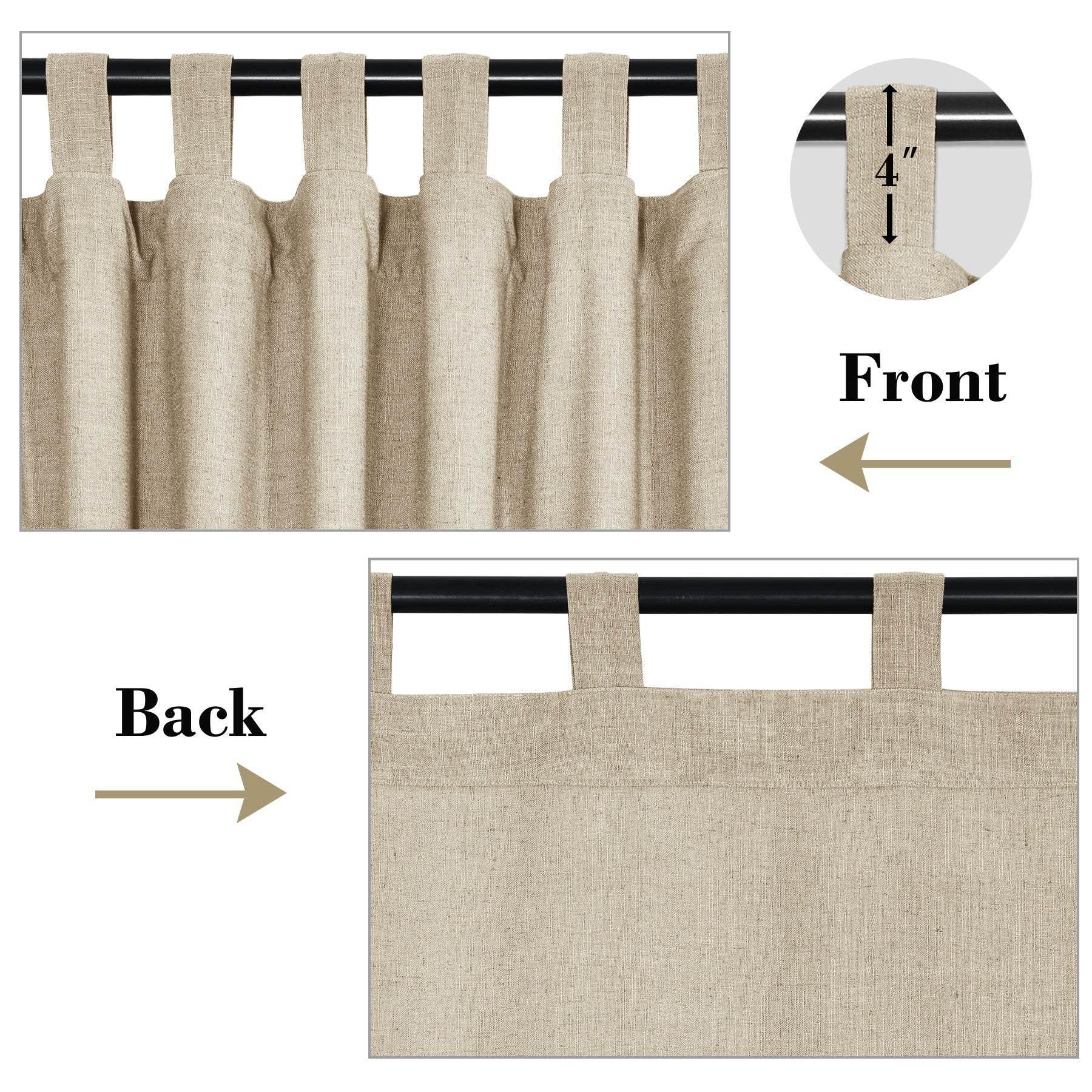 1908 Linen Blend Breathable & Natural Curtain Tab Top - Cololeaf -- #1 Beige White