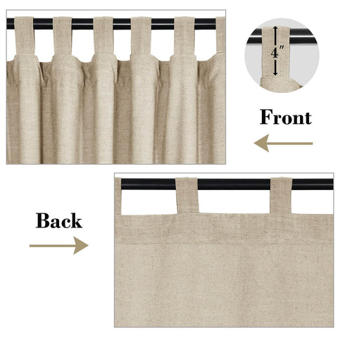 1908 Linen Blend Breathable & Natural Curtain Tab Top - Cololeaf -- #1 Beige White