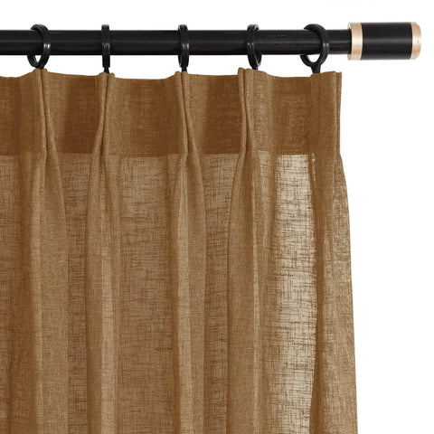 B01 Linen Textured Airy Sheer Curtain Pinch Pleat - Cololeaf -- #30 Light Grey