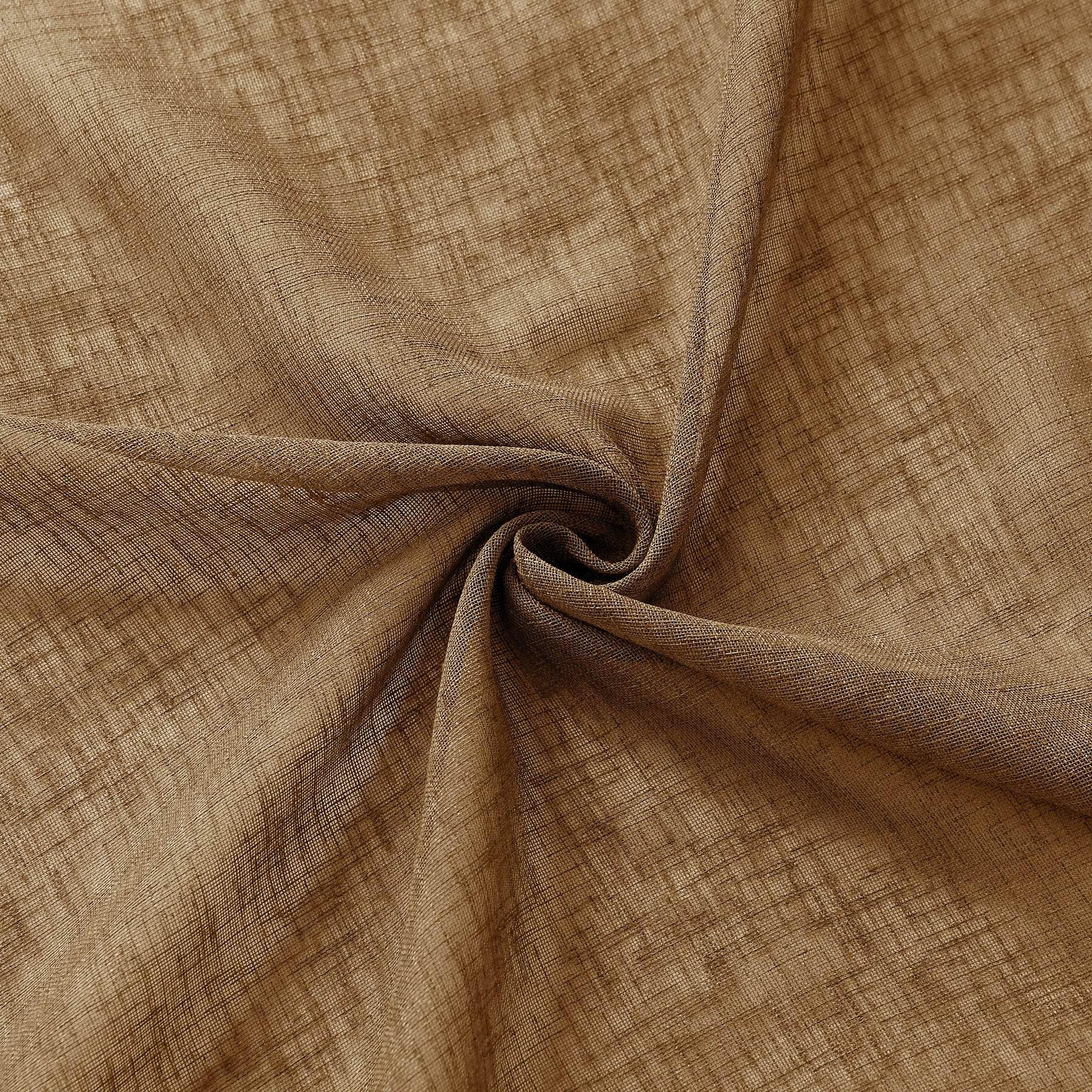 B01 Linen Textured Airy Sheer Curtain Grommet - Cololeaf -- #7 Light Brown
