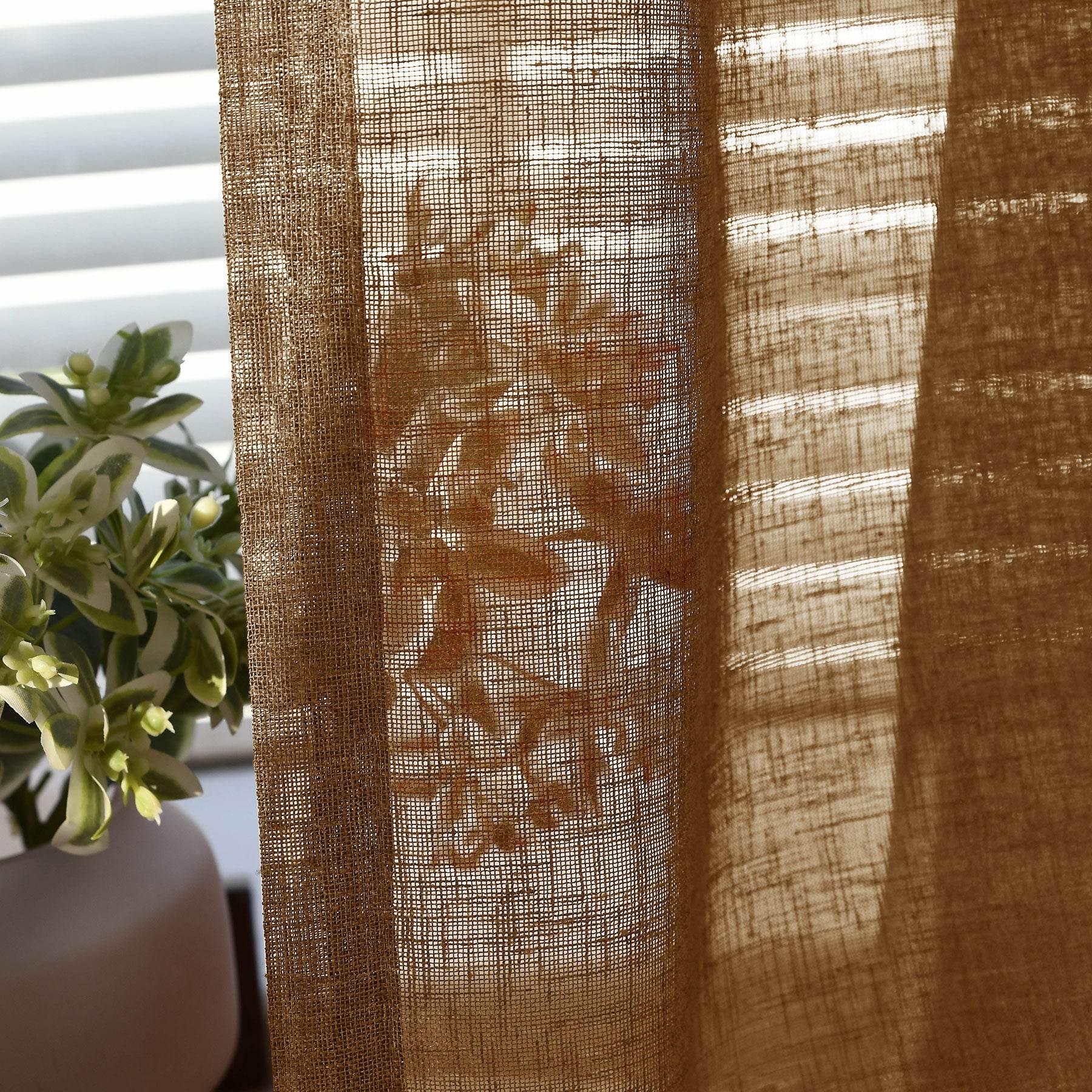 B01 Linen Textured Airy Sheer Curtain Grommet - Cololeaf -- #30 Light Grey