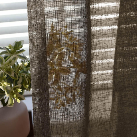 B01 Linen Textured Airy Sheer Curtain Grommet - Cololeaf -- #30 Light Grey
