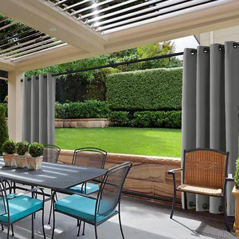 Rose Outdoor Curtains Waterproof Thermal Insulated Blackout Grommets At The Top and Bottom 1 Panel