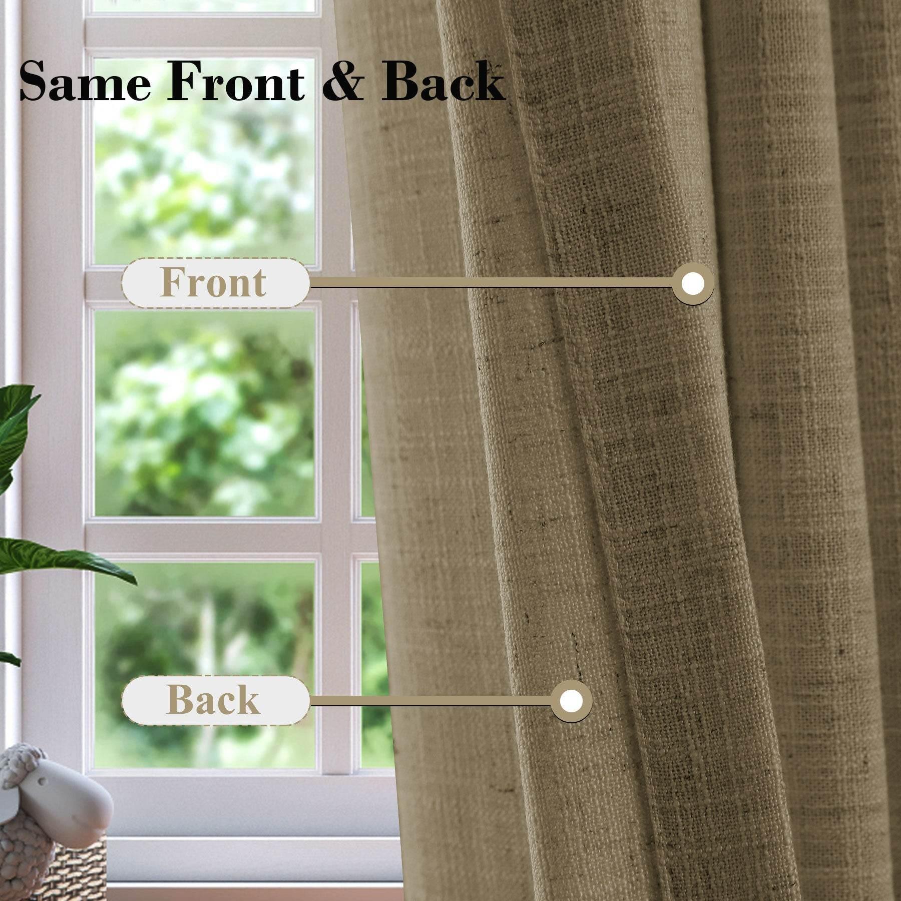 1908 Linen Blend Breathable & Natural Curtain Tab Top - Cololeaf -- #1 Beige White