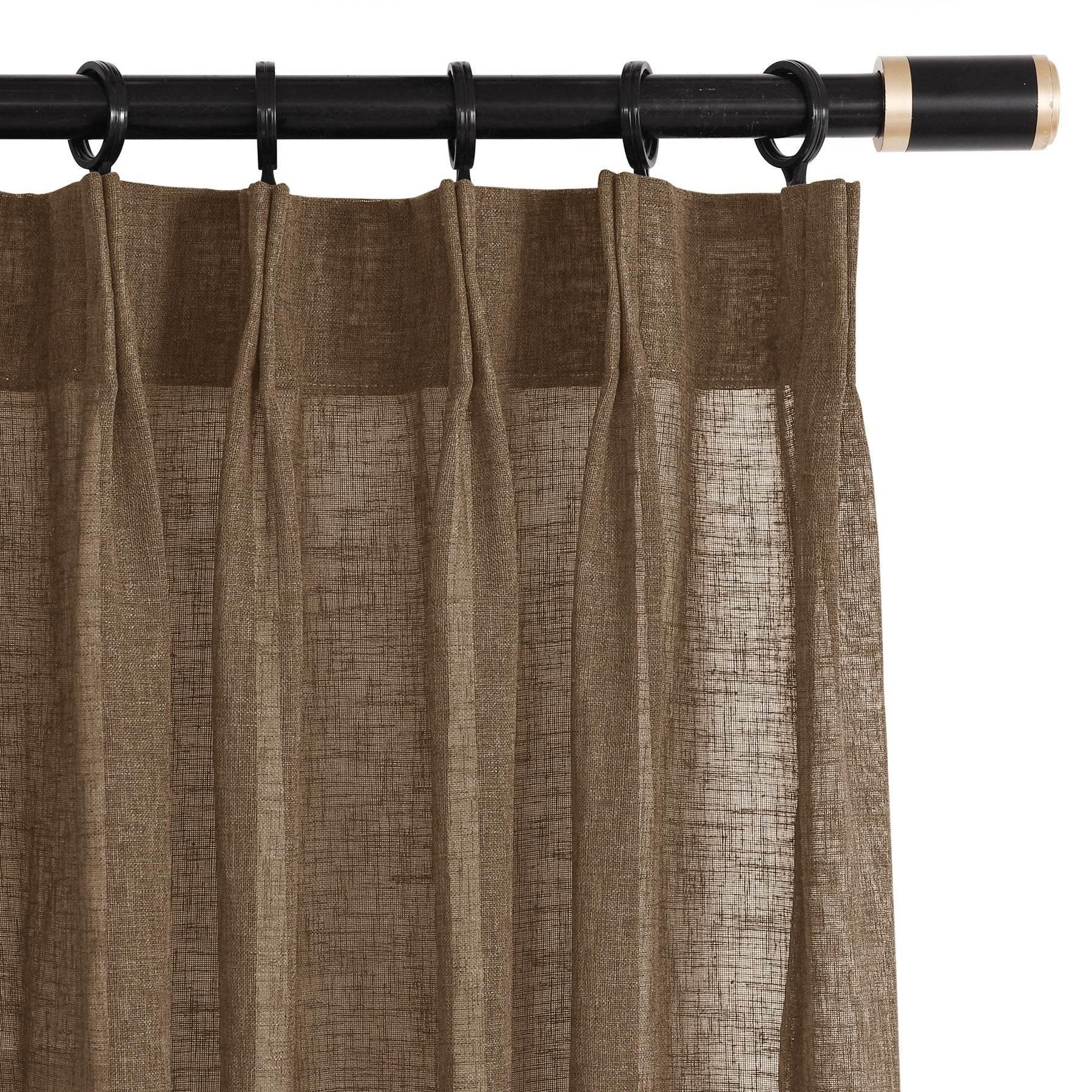 B01 Linen Textured Airy Sheer Curtain Pinch Pleat - Cololeaf -- #30 Light Grey
