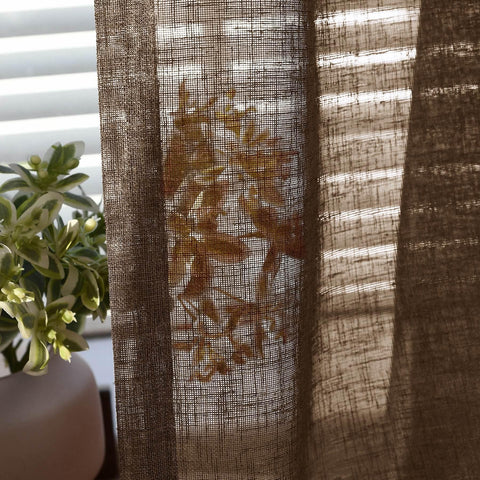B01 Linen Textured Airy Sheer Curtain Grommet - Cololeaf -- #30 Light Grey