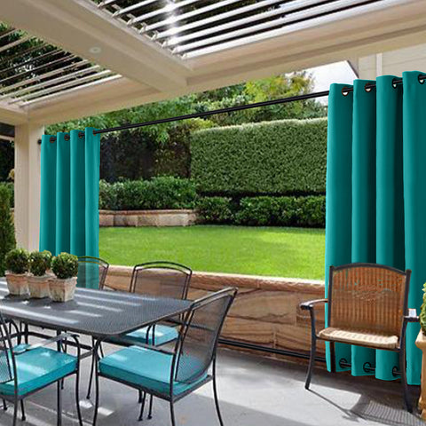 Rose Outdoor Curtains Waterproof Thermal Insulated Blackout Grommets At The Top and Bottom 1 Panel