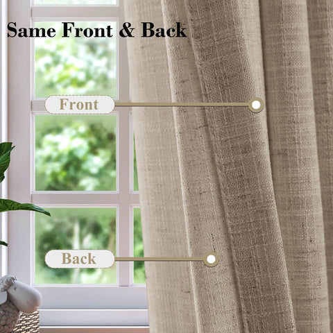 1908 Linen Blend Breathable & Natural Curtain Tab Top - Cololeaf -- #1 Beige White